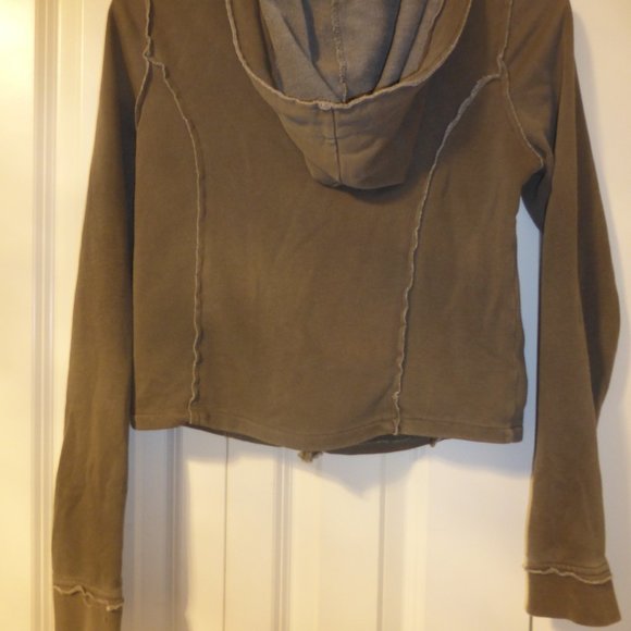 H&M DIVIDED olive moto style zip up hoodie with side pockets - Picture 8 of 10